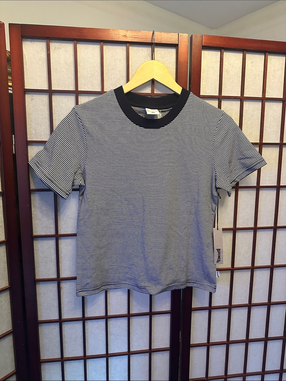 Birdwell junior Black & White Striped Tee